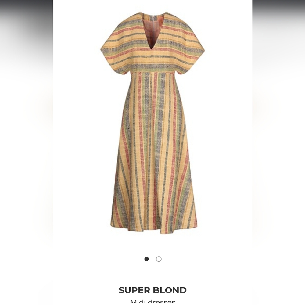 NWT Super Blond midi dress Made in Italy size 6 (Linen/cotton blend)
